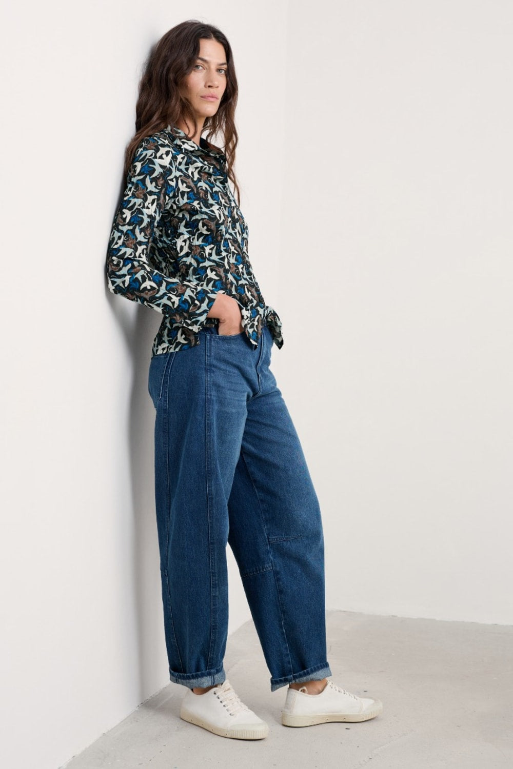 Seasalt Larissa Shirt in Swooping Birds Onyx