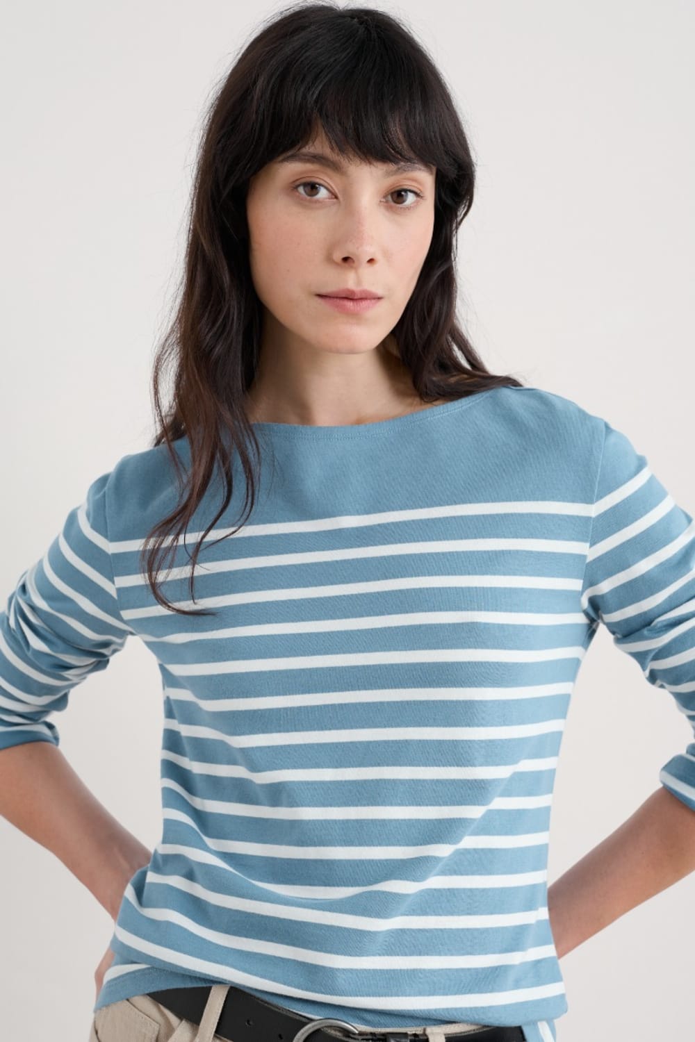 Seasalt Sailor Top in Falmouth Breton Horizon Chalk