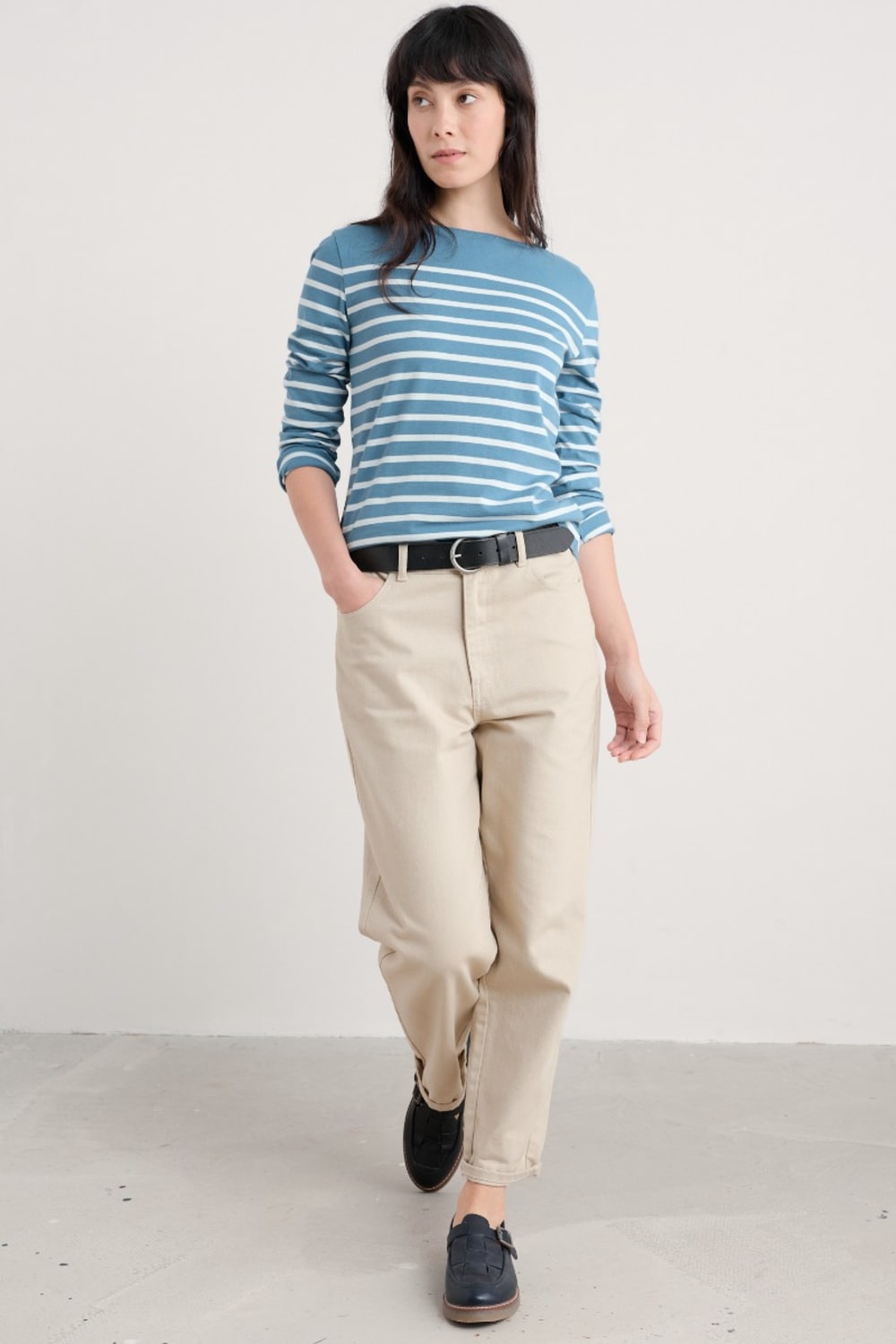 Seasalt Sailor Top in Falmouth Breton Horizon Chalk