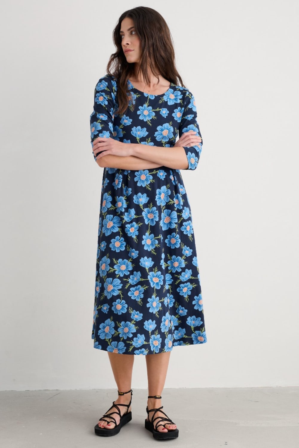 Veronica Dress in Climbing Cosmos Lagoon