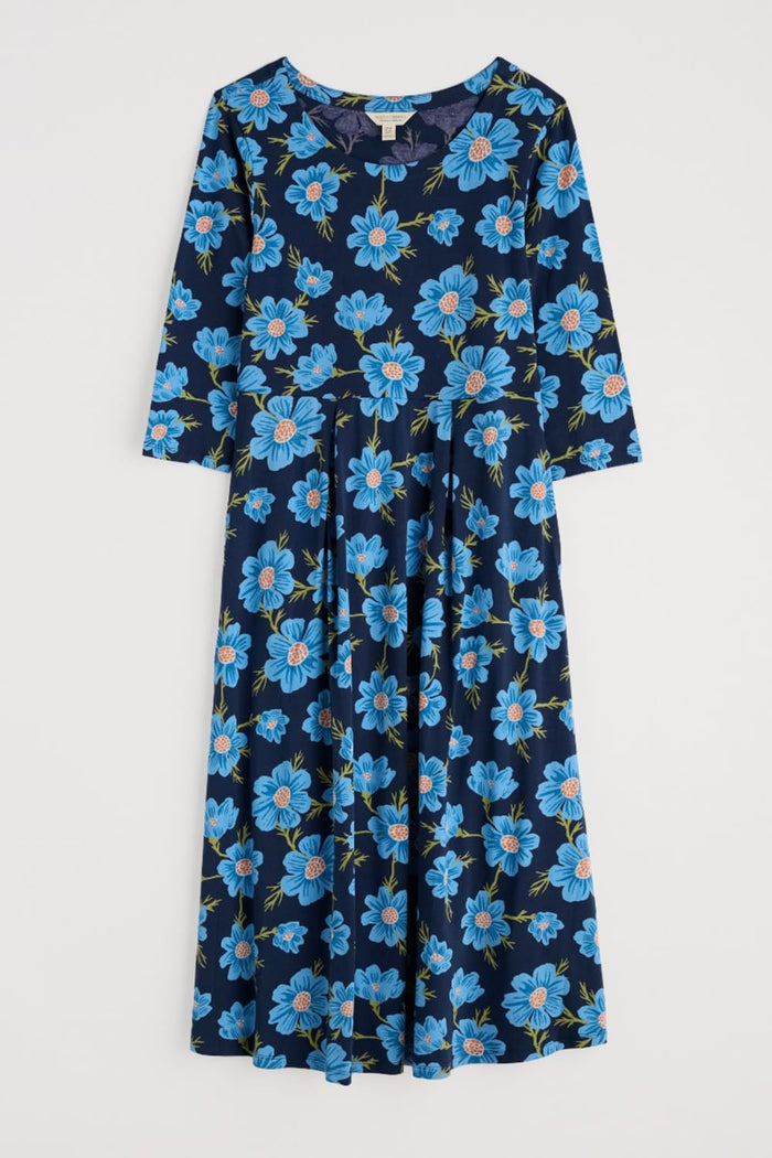 Veronica Dress in Climbing Cosmos Lagoon