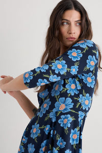 Veronica Dress in Climbing Cosmos Lagoon