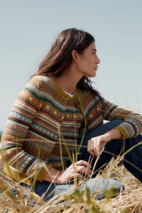 Seasalt Cove Cottage Fair Isle Cardigan in Carved Pear Relief Multi