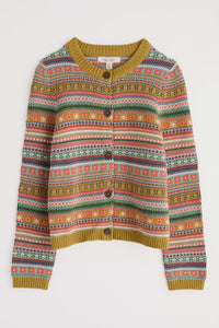 Seasalt Cove Cottage Fair Isle Cardigan in Carved Pear Relief Multi