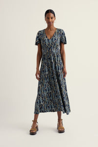 Seasalt Chateaux Dress in Red Hot Poker Maritime