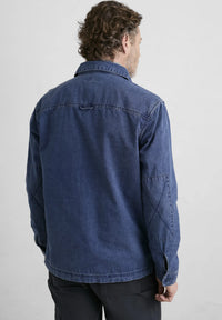 Seasalt Cornwall Men's Hawser Shirt Dark Mid Indigo Wash