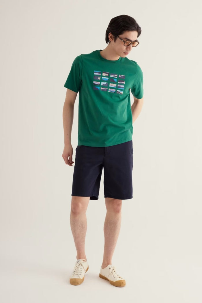 Seasalt Men's Loggerhead T-Shirt in Mini Scenes Ruscus Leaf