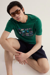 Seasalt Men's Loggerhead T-Shirt in Mini Scenes Ruscus Leaf
