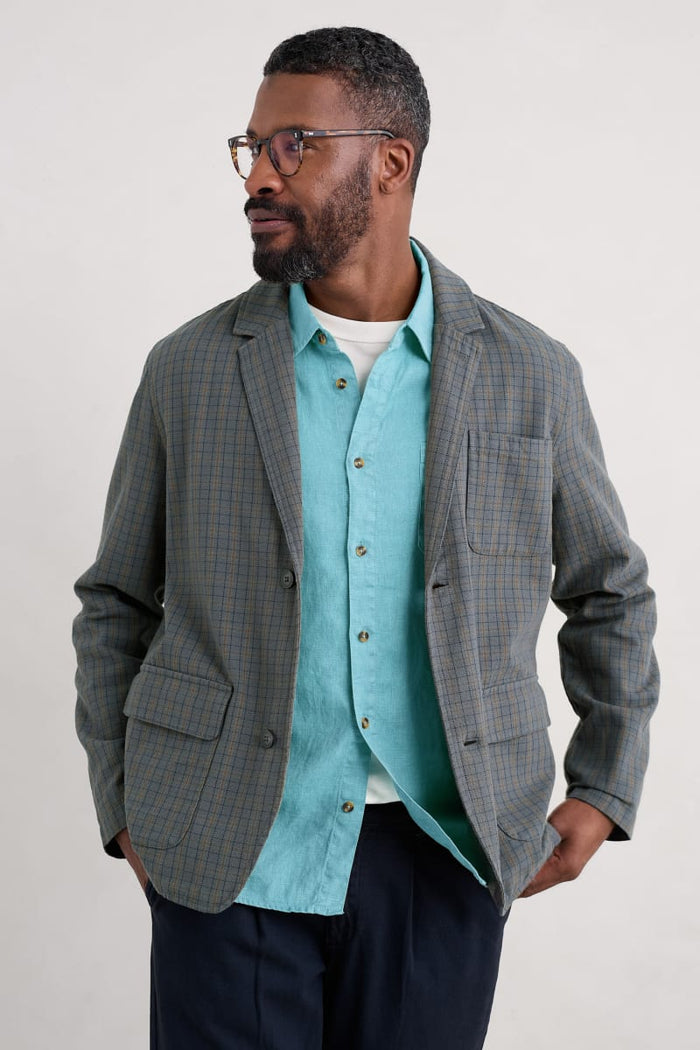 Seasalt Men's Farrier Blazer in Crescents Lead