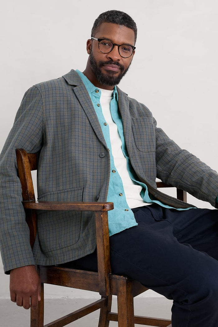 Seasalt Men's Farrier Blazer in Crescents Lead
