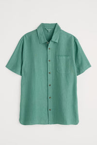Seasalt Men's Carne Short Sleeve Linen Shirt in Mineral