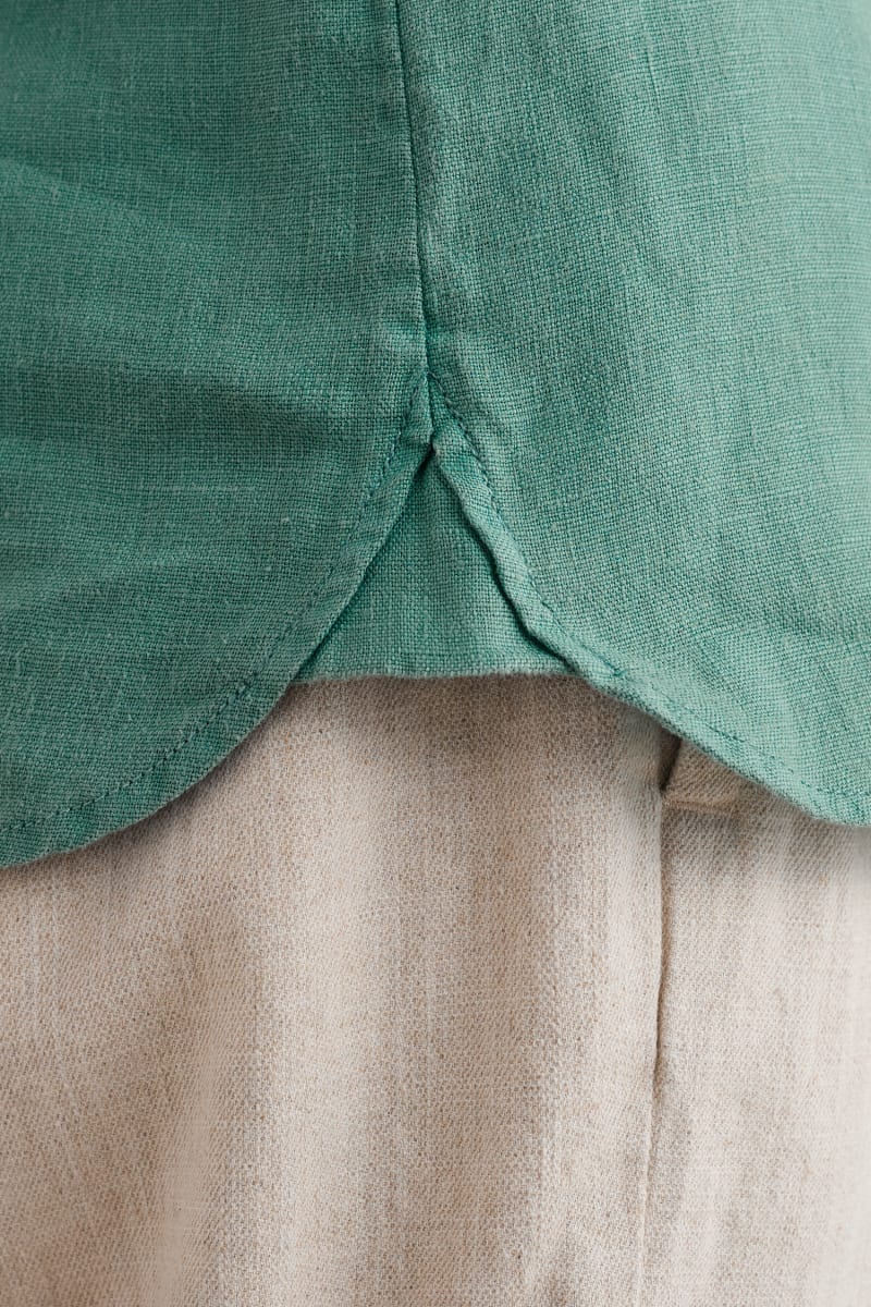 Seasalt Men's Carne Short Sleeve Linen Shirt in Mineral