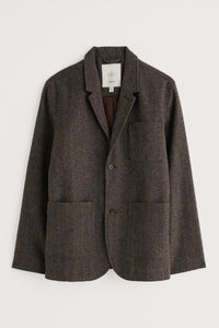 Seasalt Men's Pelynt Textured Blazer in Bronn Burnt Wood
