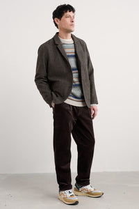 Seasalt Men's Pelynt Textured Blazer in Bronn Burnt Wood