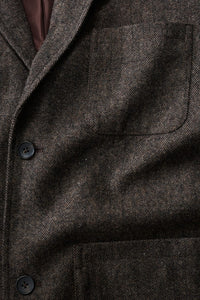 Seasalt Men's Pelynt Textured Blazer in Bronn Burnt Wood