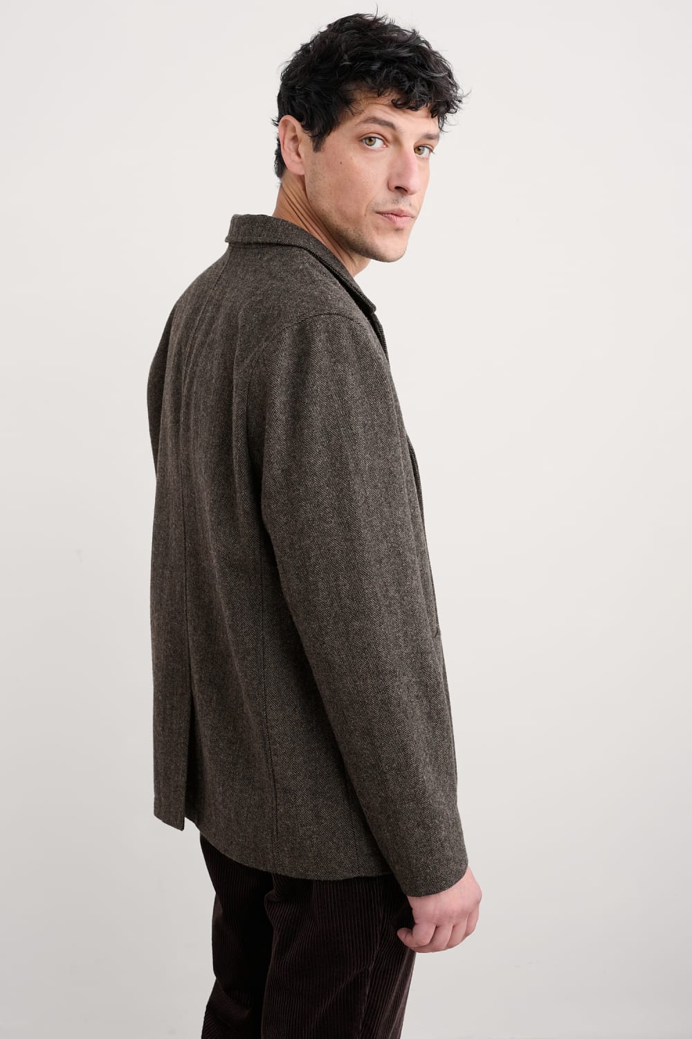 Seasalt Men's Pelynt Textured Blazer in Bronn Burnt Wood