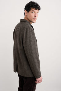 Seasalt Men's Pelynt Textured Blazer in Bronn Burnt Wood