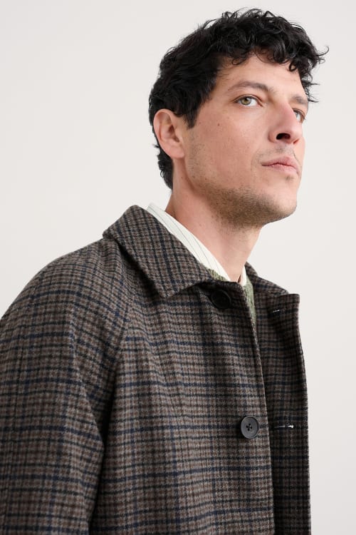 Seasalt Men's Roskorwell Overcoat in Cadan Pepper