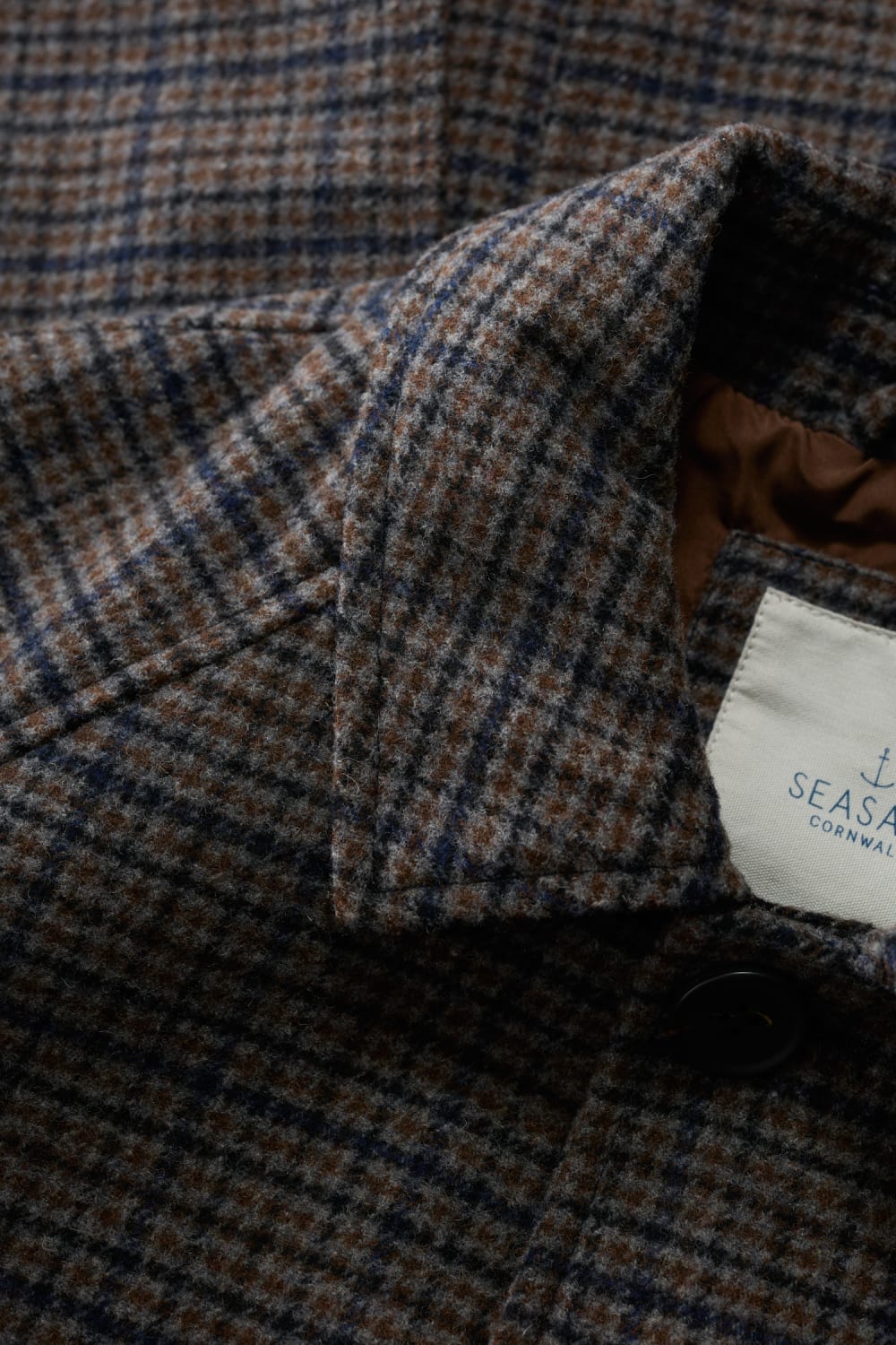 Seasalt Men's Roskorwell Overcoat in Cadan Pepper
