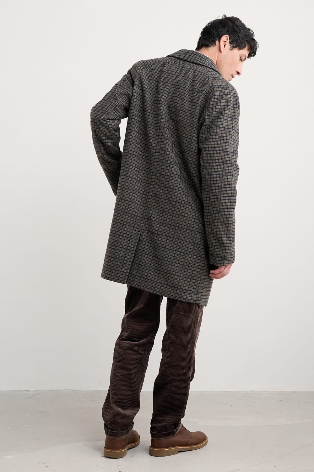 Seasalt Men's Roskorwell Overcoat in Cadan Pepper