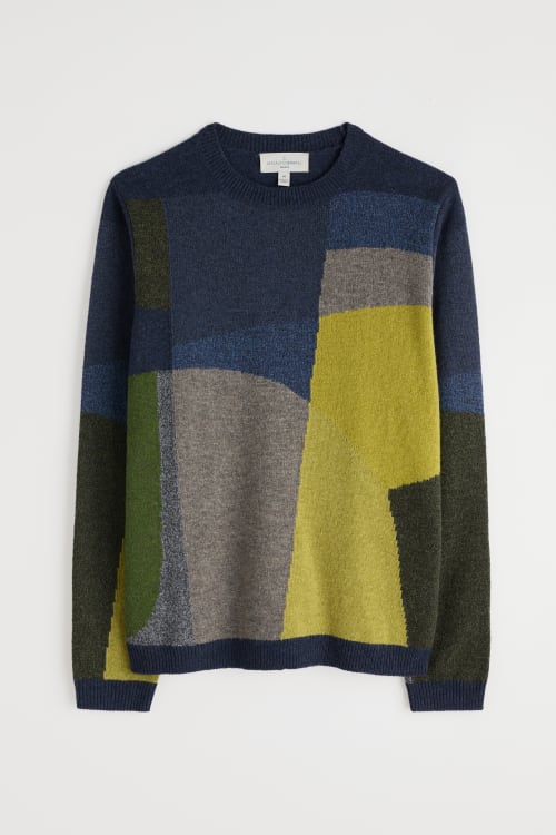 Seasalt Men's Carn Gloose Jumper in Gorse Multi