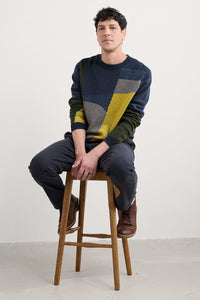 Seasalt Men's Carn Gloose Jumper in Gorse Multi