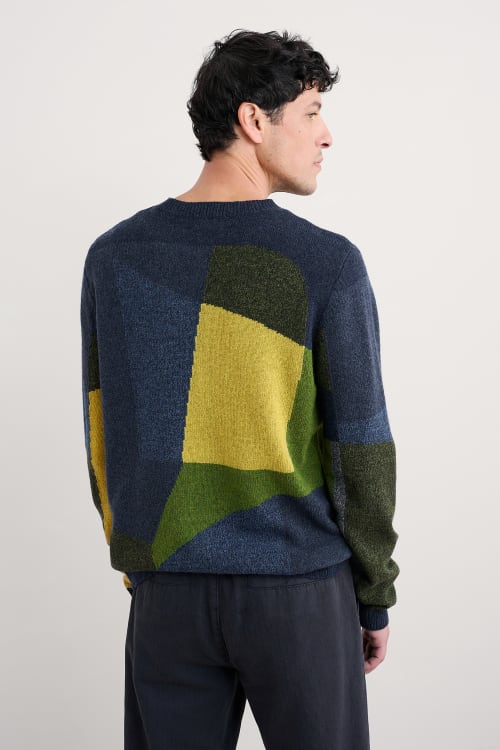 Seasalt Men's Carn Gloose Jumper in Gorse Multi