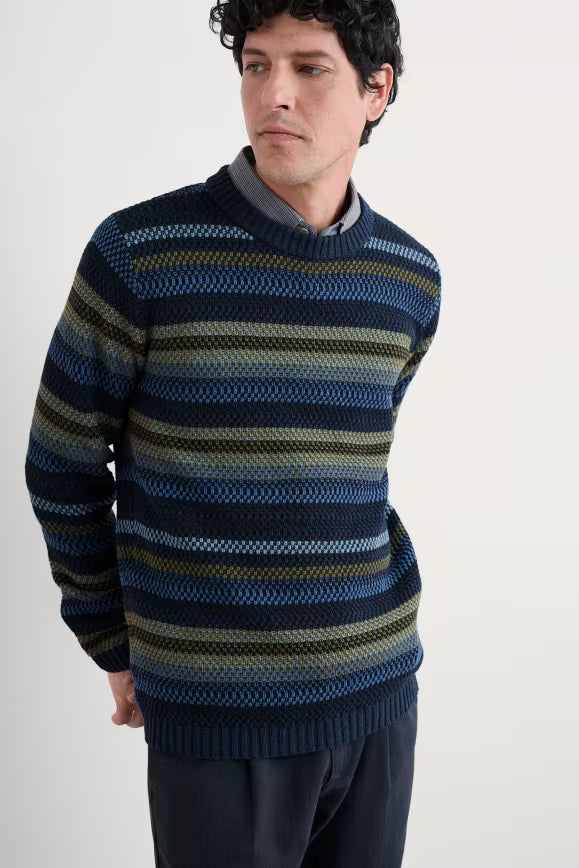 Seasalt Men's Tynwen Striped Jumper in Auryn Multi