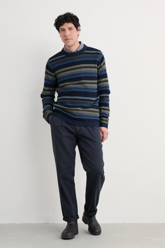 Seasalt Men's Tynwen Striped Jumper in Auryn Multi