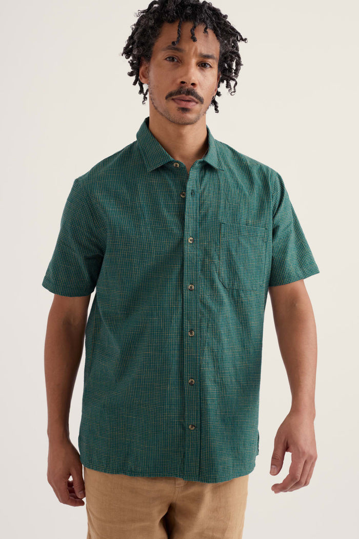 Men's Keneder Short Sleeve Shirt in Pendarves Atlantic