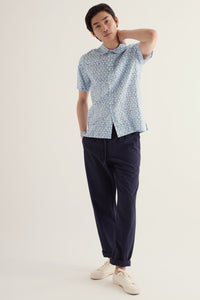 Men's Palores Short Sleeve Shirt in Table Check Waterfall