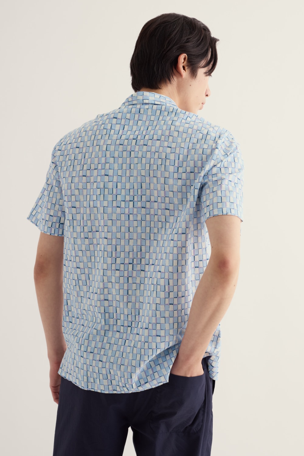 Men's Palores Short Sleeve Shirt in Table Check Waterfall