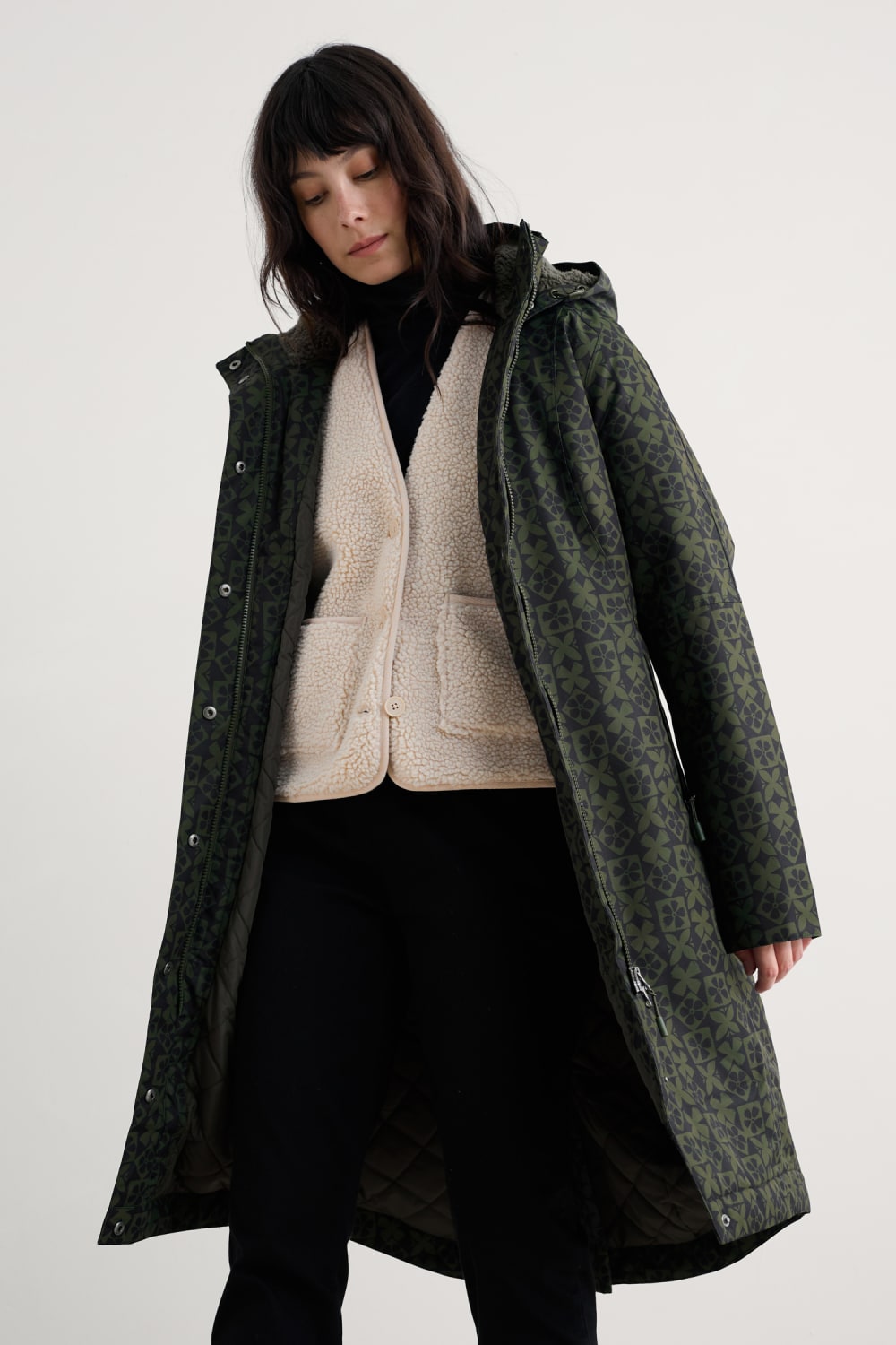 Janelle Waterproof Coat in Clay Stamp Highland