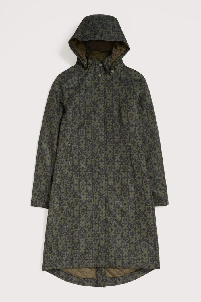 Janelle Waterproof Coat in Clay Stamp Highland