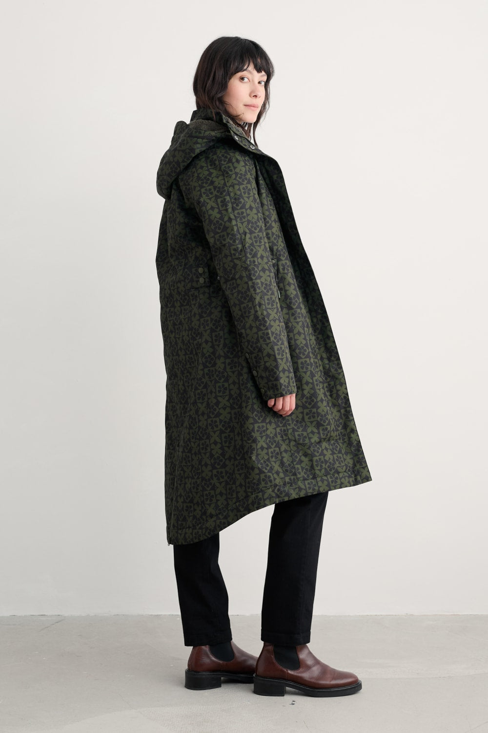 Janelle Waterproof Coat in Clay Stamp Highland
