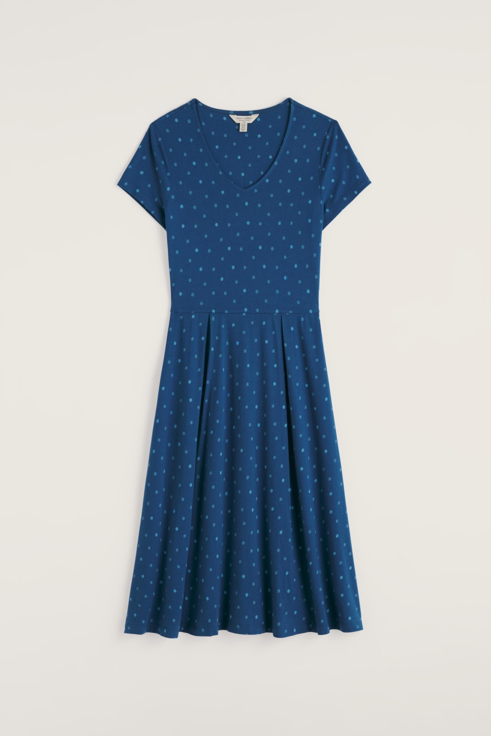 Pier View Dress in Little Sponge Spot Dark Voyage