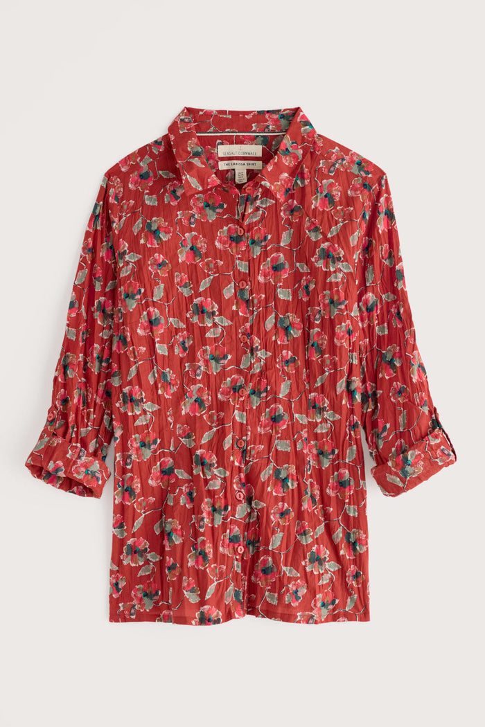 Seasalt Larissa Shirt in Artist Camellia Red Sail