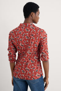 Seasalt Larissa Shirt in Artist Camellia Red Sail