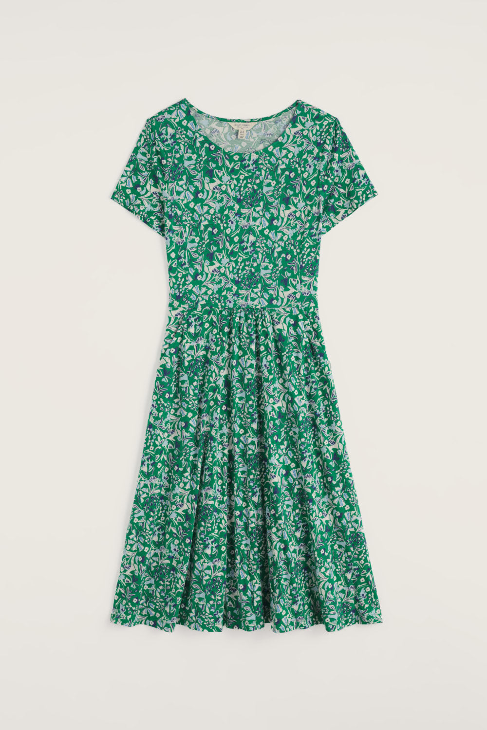 April Short Sleeve Dress in Woodland Floral Dark Stem