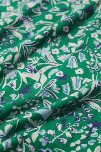 April Short Sleeve Dress in Woodland Floral Dark Stem