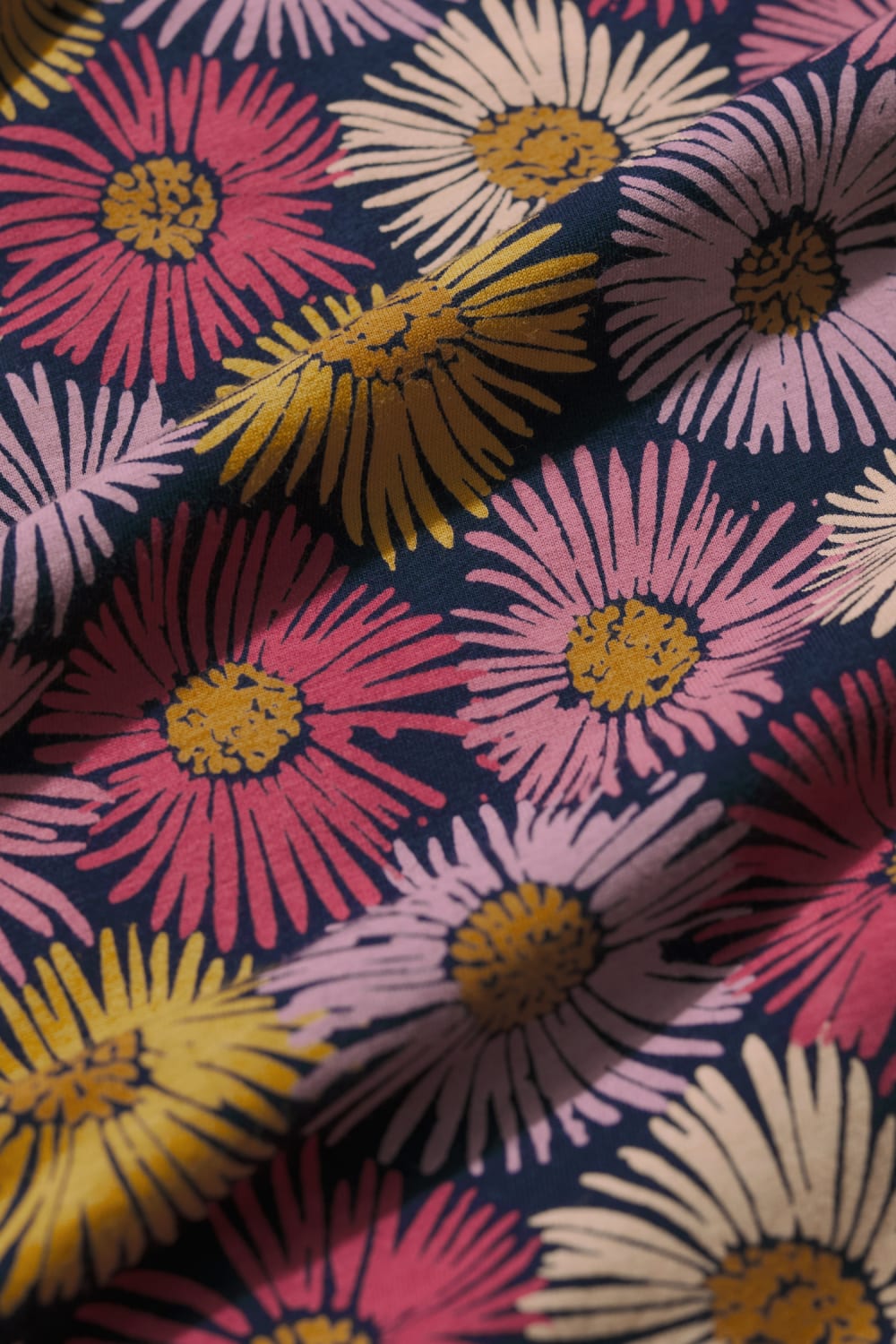 April Short Sleeve Dress in Painted Asters Maritime