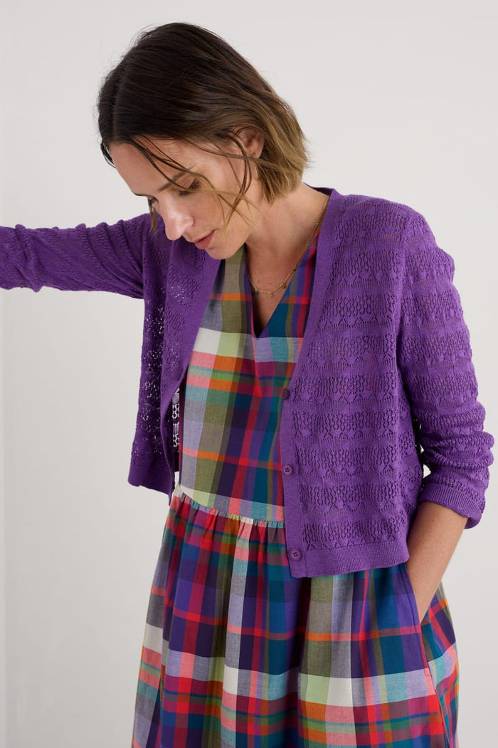Sweet Day Cardigan in Pansy