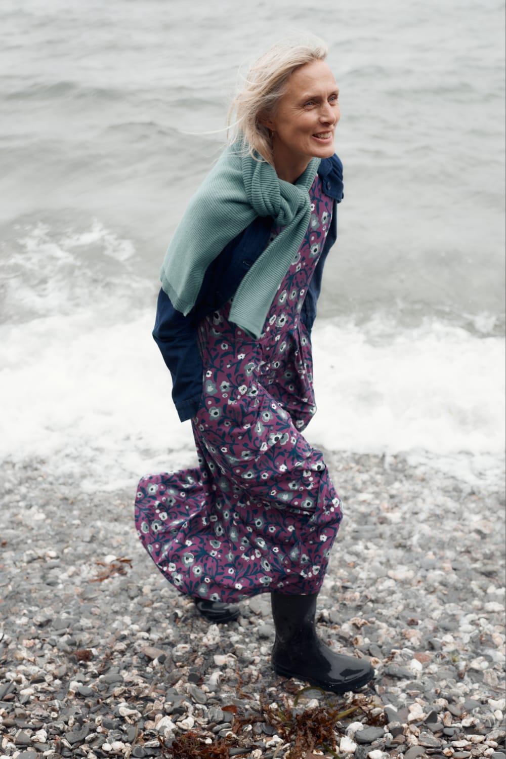 Veronica Short Sleeve Dress in Blotted Anemone Spring Heather