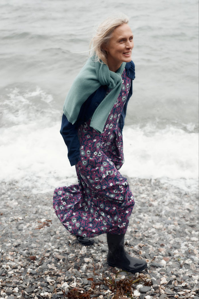 Veronica Short Sleeve Dress in Blotted Anemone Spring Heather