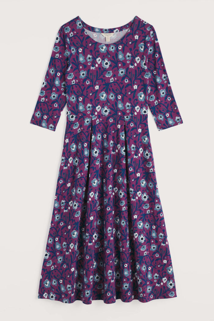 Veronica Short Sleeve Dress in Blotted Anemone Spring Heather