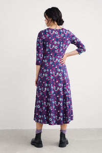 Veronica Short Sleeve Dress in Blotted Anemone Spring Heather
