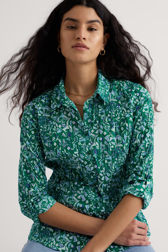 Seasalt Larissa Shirt in Woodland Floral Dark Stem