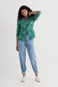 Seasalt Larissa Shirt in Woodland Floral Dark Stem