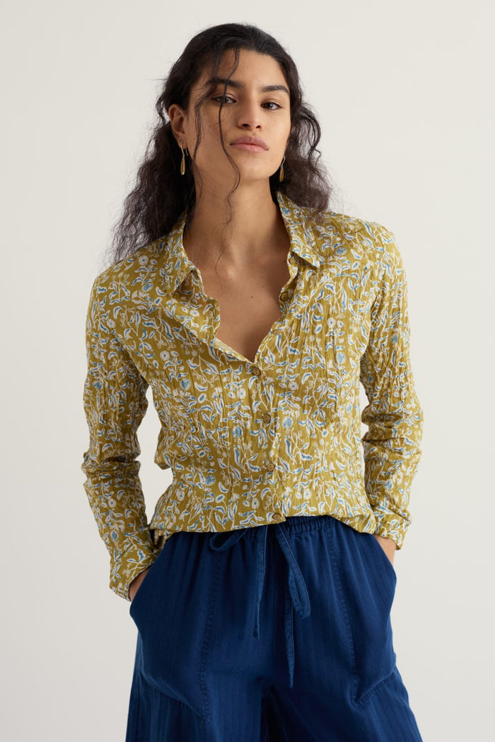 Seasalt Larissa Shirt in Inky Botanical Tansy