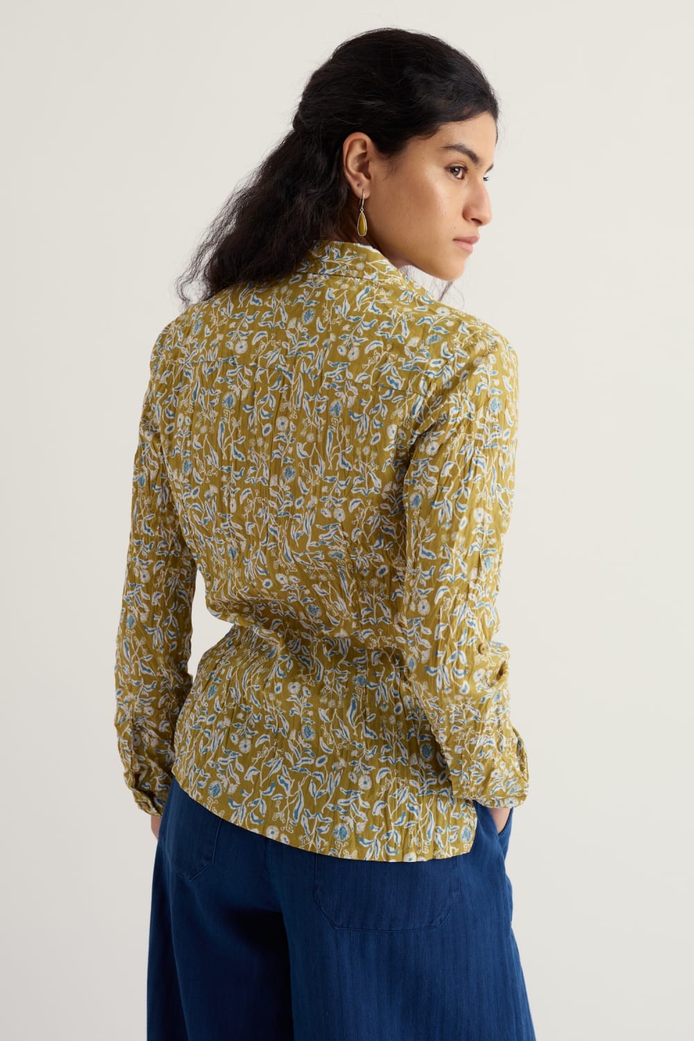 Seasalt Larissa Shirt in Inky Botanical Tansy